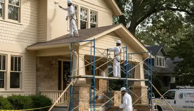 Marietta, GA painting contractor applying interior paint on a residential wall
