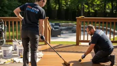 Marietta, GA deck staining by painting contractor for wood protection and rich finish