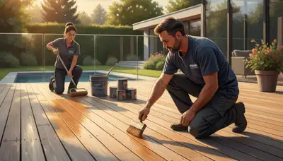 Marietta, GA deck staining by painting contractor for wood protection and rich color