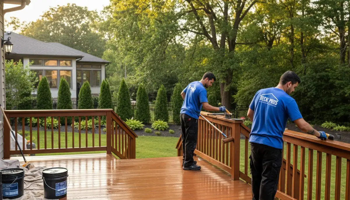 Marietta, GA deck staining service protects and enhances wood decks for lasting durability