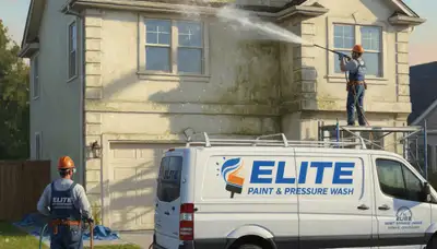 Pressure washing service in Marietta, GA cleaning a home's exterior to remove dirt and mildew